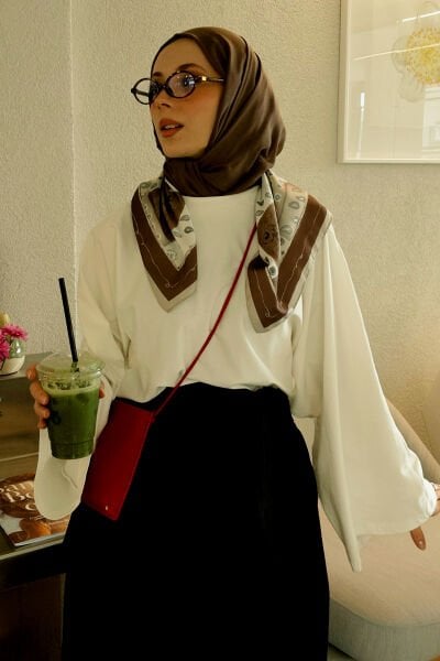 Ekru Süprem Yarasa Kol Crop