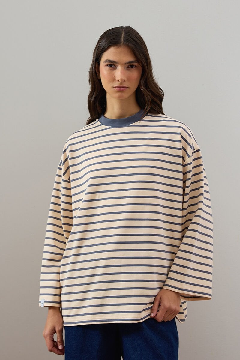 Antrasit 2 İplik Çizgili body