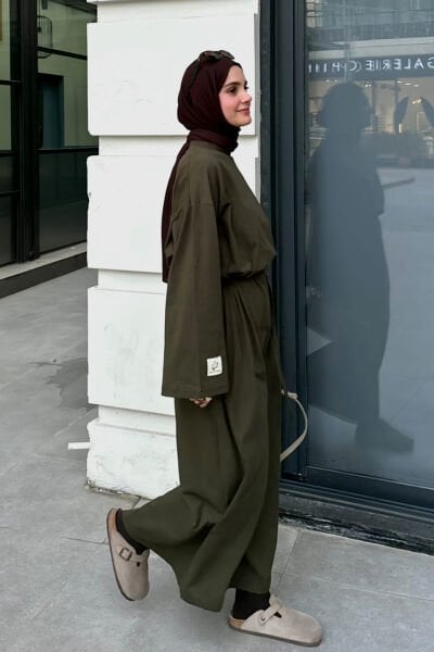 Haki Süprem Basic Elbise