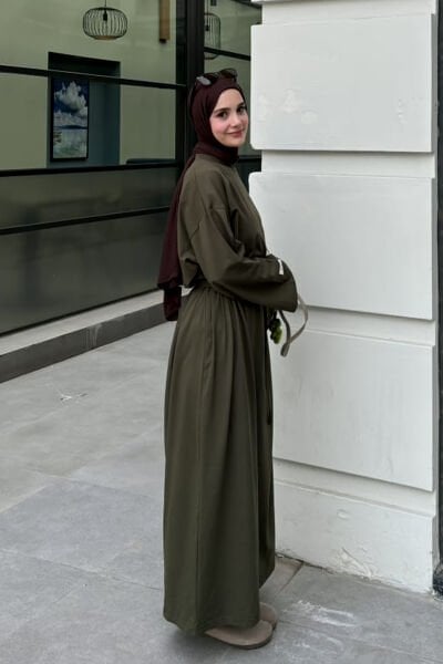 Haki Süprem Basic Elbise