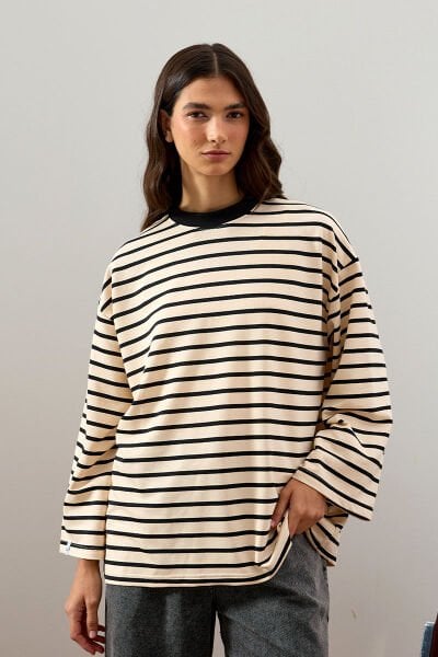 Siyah 2 İplik Çizgili body