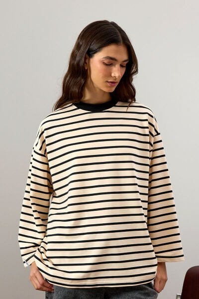 Siyah 2 İplik Çizgili body