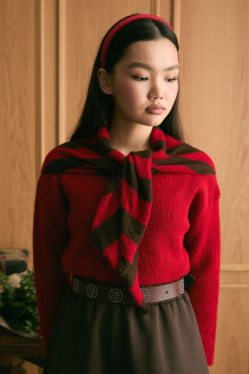 Kırmızı Çizgili Fular