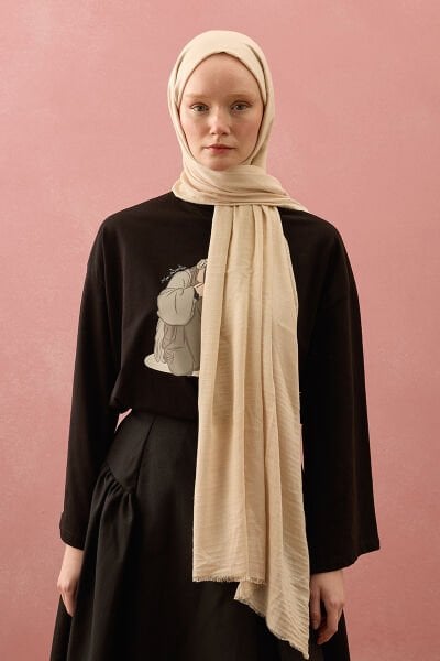 Krem Müslin Şal