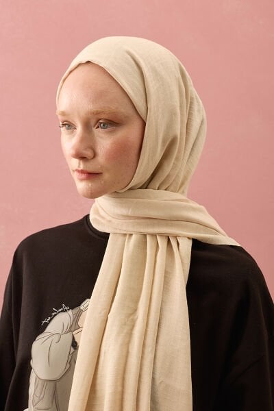 Krem Müslin Şal