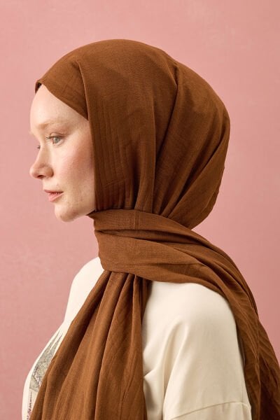 Kahverengi Müslin Şal