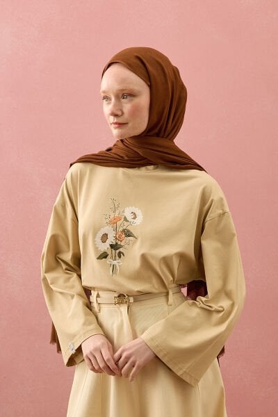 Sıcak Kahve Pamuk Şal