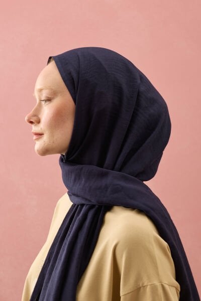 Lacivert Müslin Şal