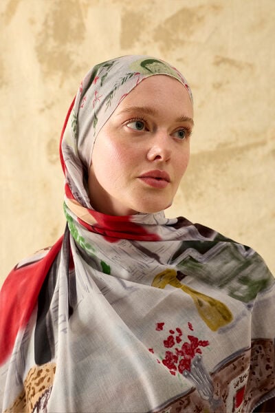 Saray Gülü Pamuk Eşarp