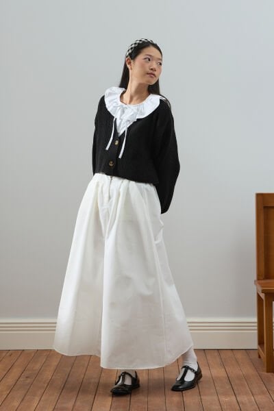 Siyah Balon Kol Triko Hırka