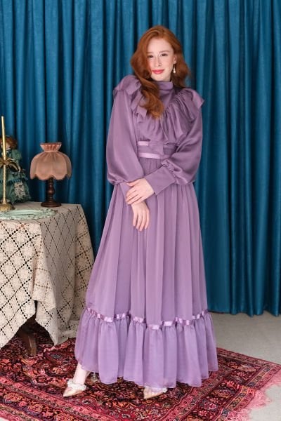 Lila Vintage Abiye