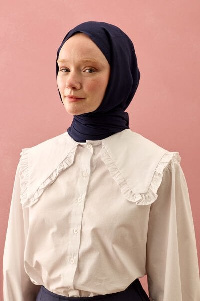Lacivert Pamuk Şal