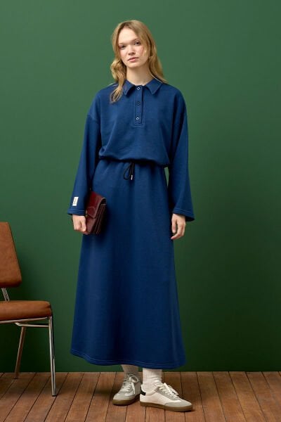 İndigo 3 İplik Polo Yaka Body & Etek Takım