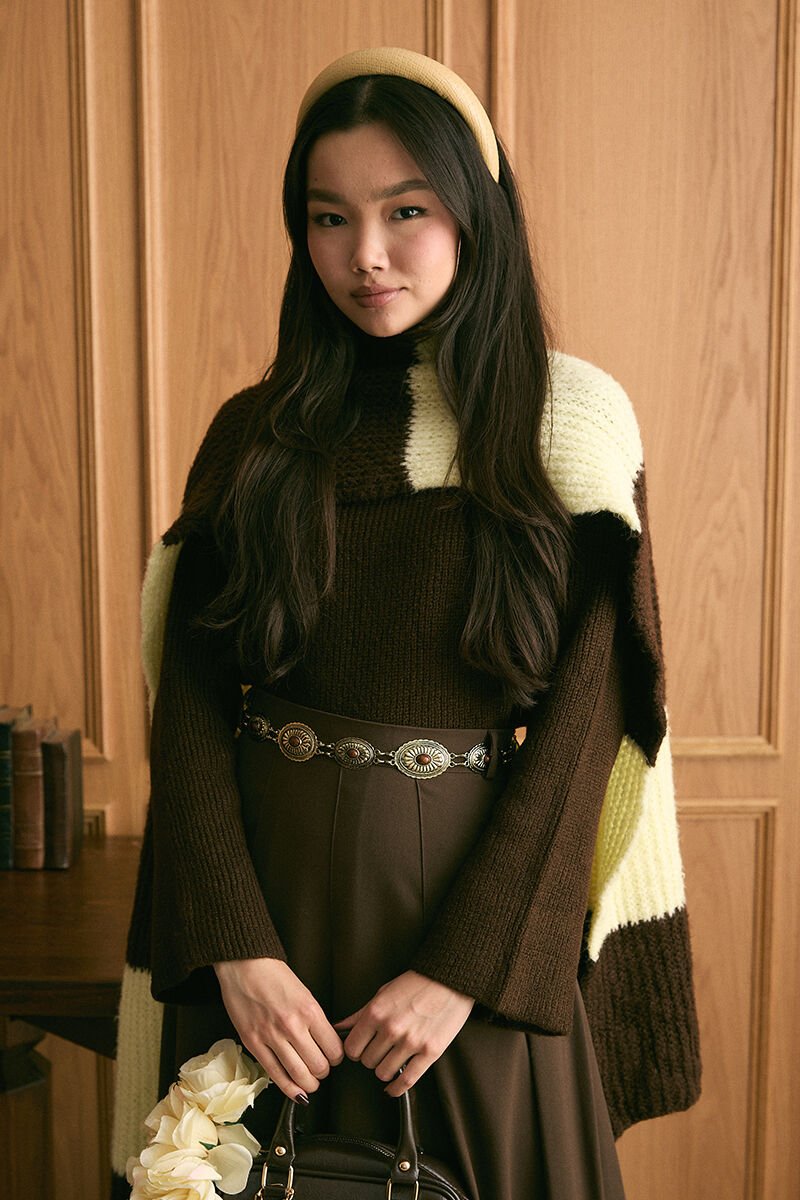 Tereyağ Sarısı Triko İki Renk Atkı