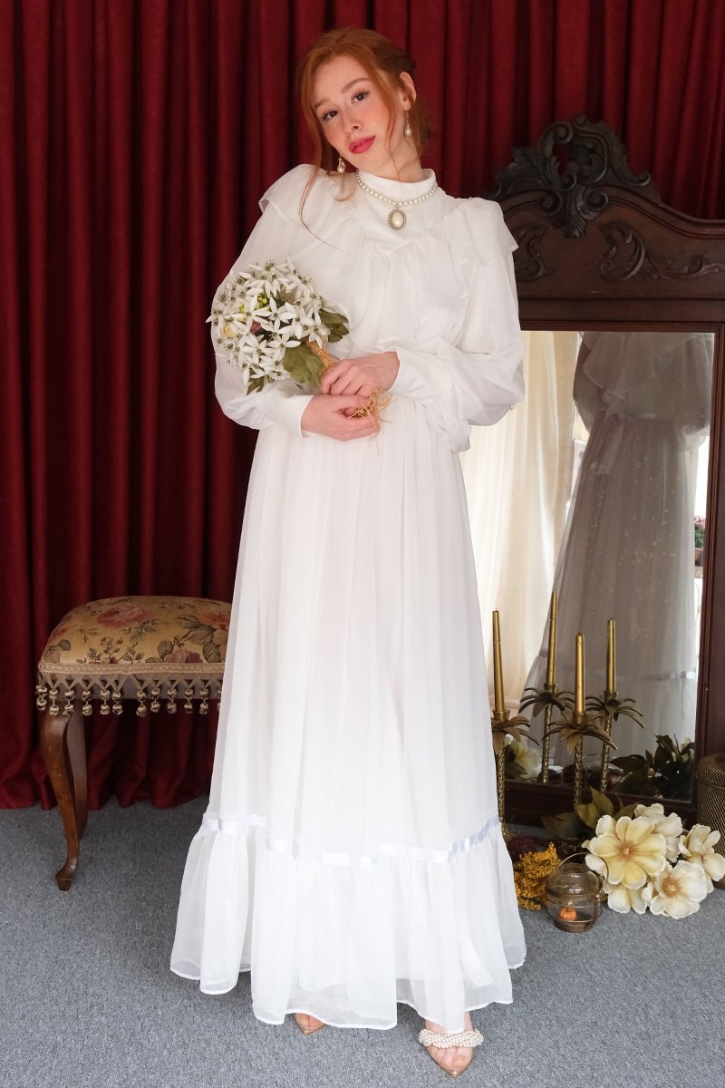 Beyaz Vintage Abiye