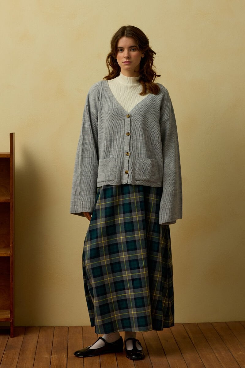 Zümrüt Ekose Kloş Etek