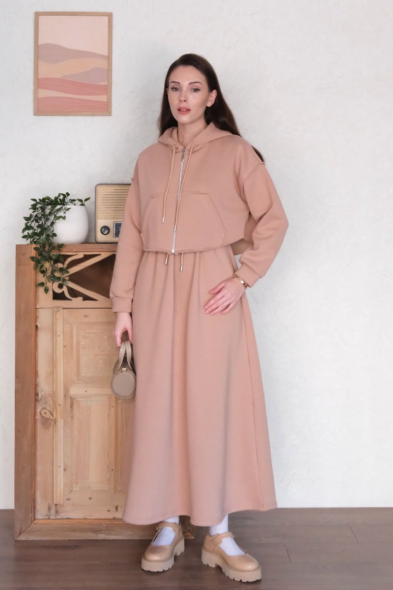 Vizon 3 İplik Elbise & Hırka Takım