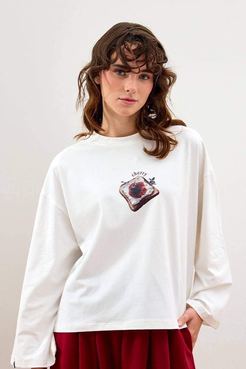 Ekru Reçel Baskılı Basic Body