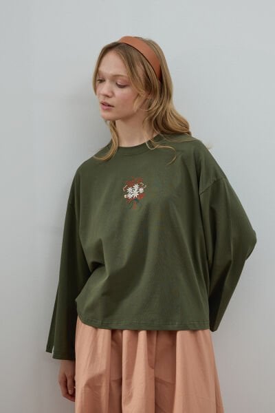 Haki Nakışlı Body