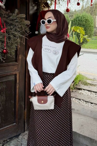 Ekru Little Bread Baskılı Basic Body