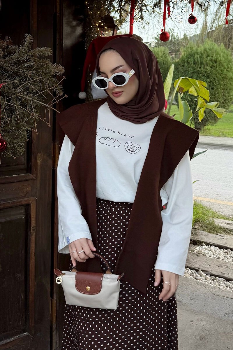 Ekru Little Bread Baskılı Basic Body