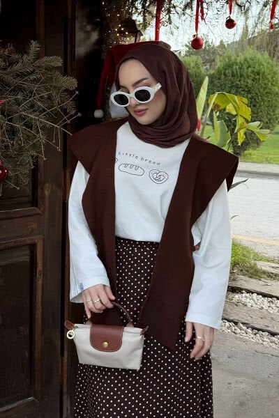 Ekru Little Bread Baskılı Basic Body