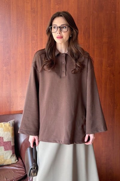 Acı Kahve 3 İplik Polo Yaka Body