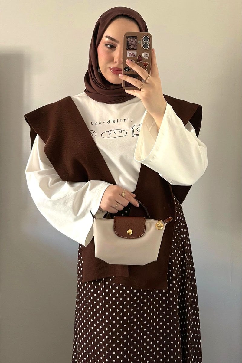 Ekru Little Bread Baskılı Basic Body