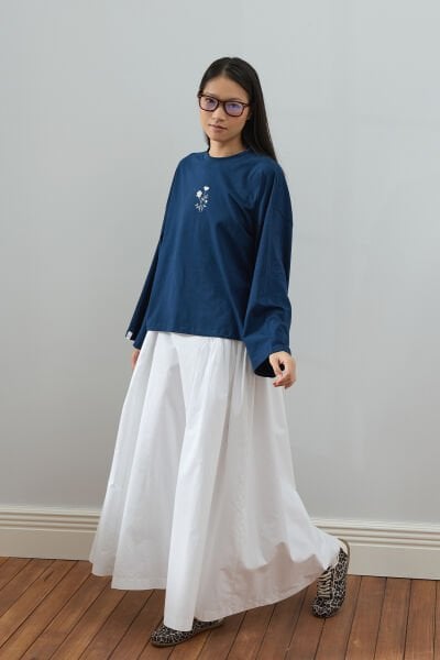 Beyaz Pile Detay Etek