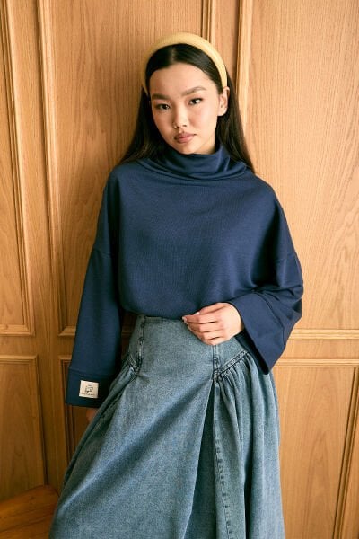 Lacivert Dik Yaka Kışlık Bkuz