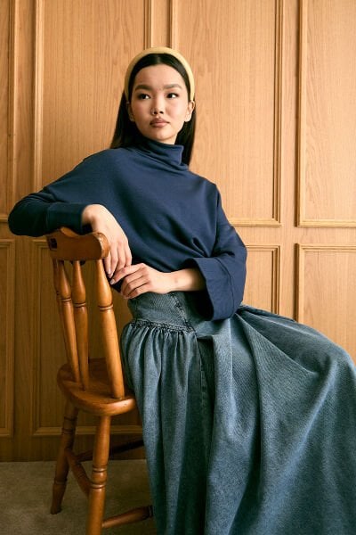 Lacivert Dik Yaka Kışlık Bkuz