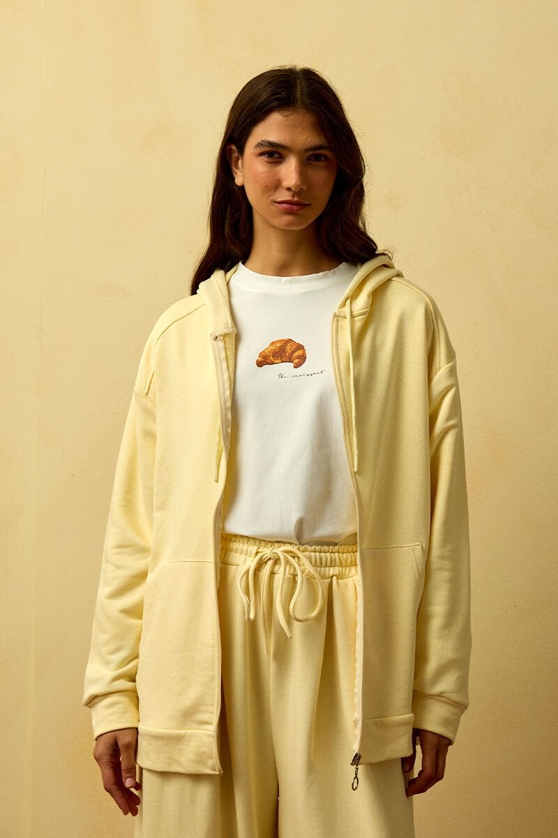 Tereyağ Sarısı 3 İplik Basic Hırka