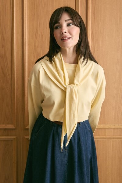 Tereyağ Sarısı Fularlı Body