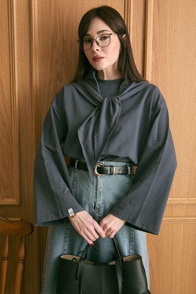 Antrasit Fularlı Body