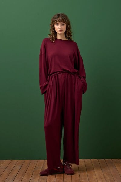 Bordo Oysho Relax Takım