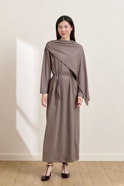 Vizon Oysho Şal Yaka Elbise