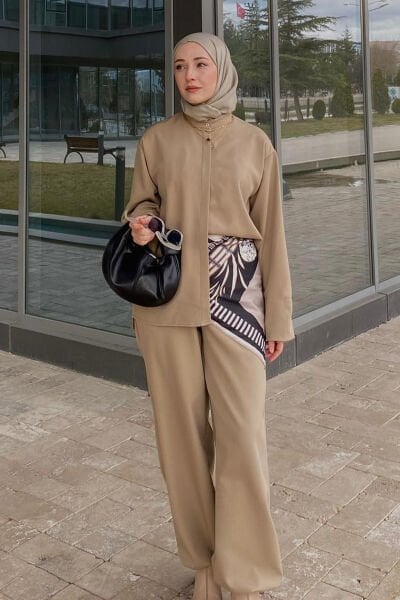 Vizon Krep Şalvar Takım