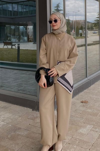 Vizon Krep Şalvar Takım