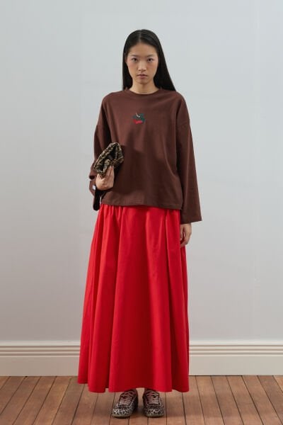 Kırmızı Pile Detay Etek