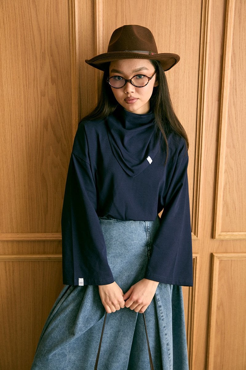 Lacivert Fularlı Body