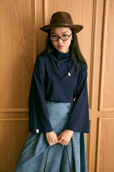 Lacivert Fularlı Body