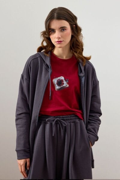 Antrasit 3 İplik Basic Hırka