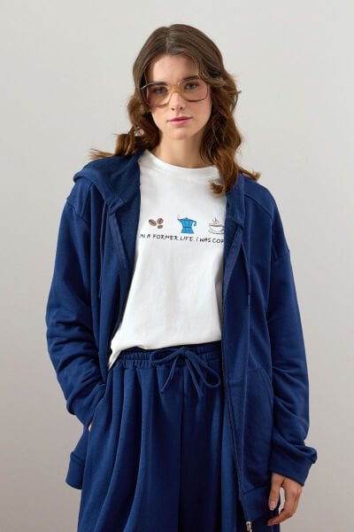 İndigo Antrasit 3 İplik Basic Hırka