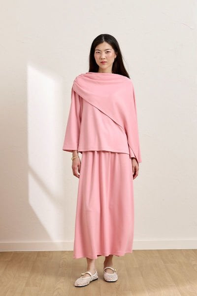 Pembe Oysho Etek & Oysho Atkılı Bluz Takım