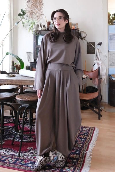 Vizon Oysho Kumaş Pileli Şalvar Takım