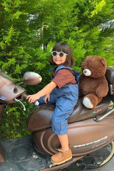 İndigo Duck Keten Salopet Çocuk Tulum