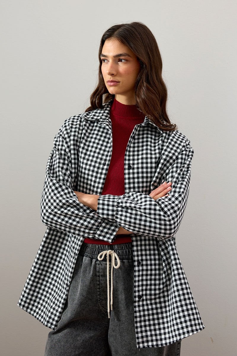 Siyah Pötikare Gömlek