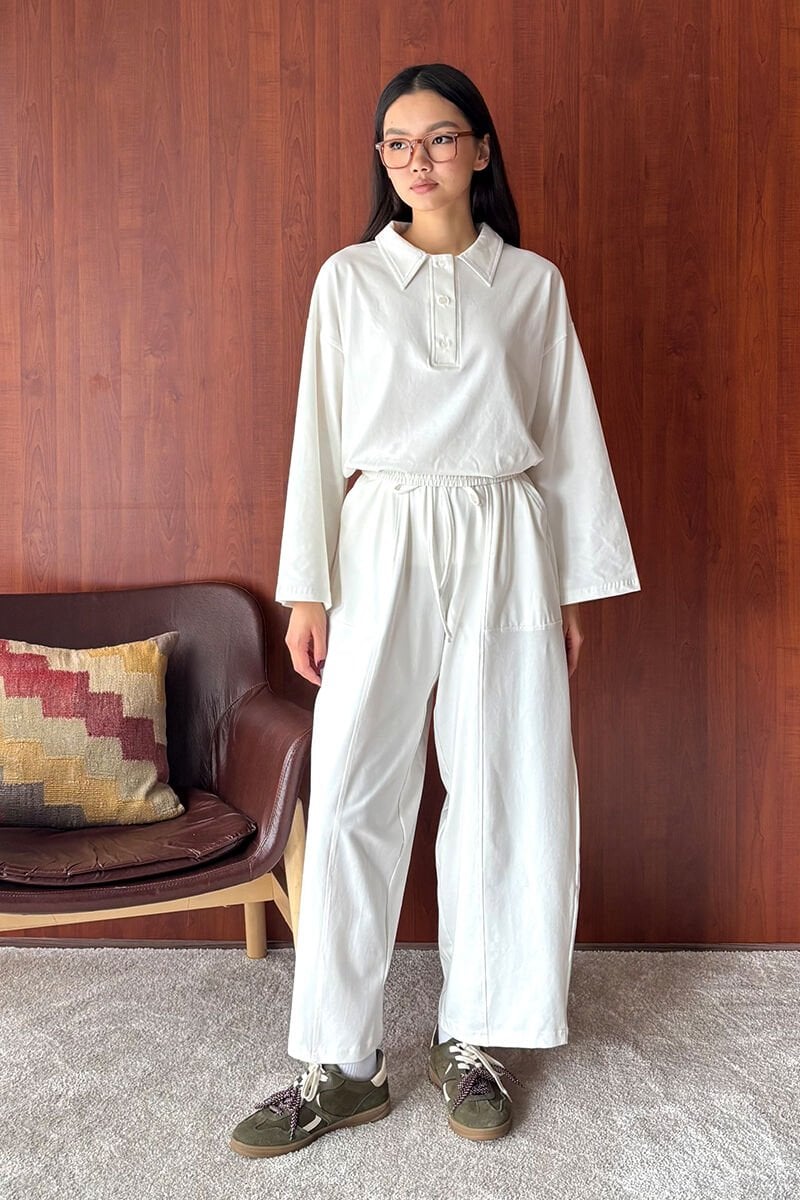 Ekru Suprem Şalvar Takım