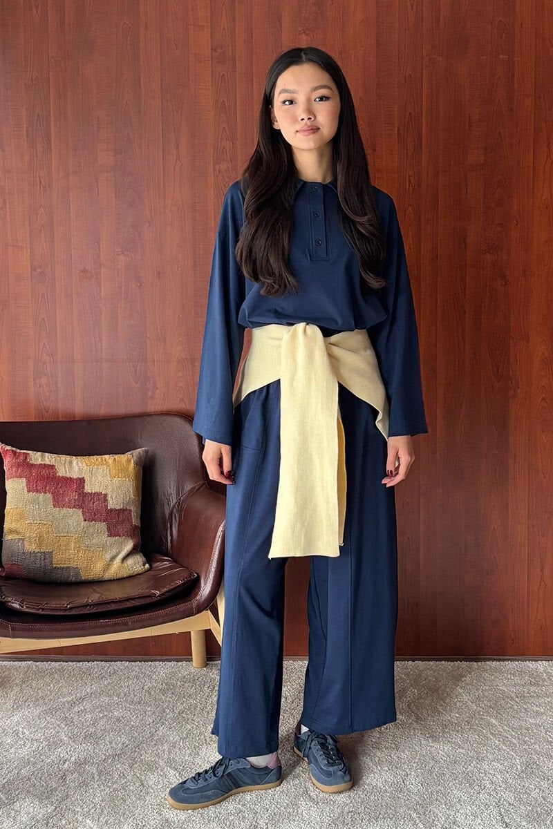 Lacivert Suprem Şalvar Takım