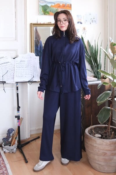 Lacivert Oysho Fermuarlı Takım